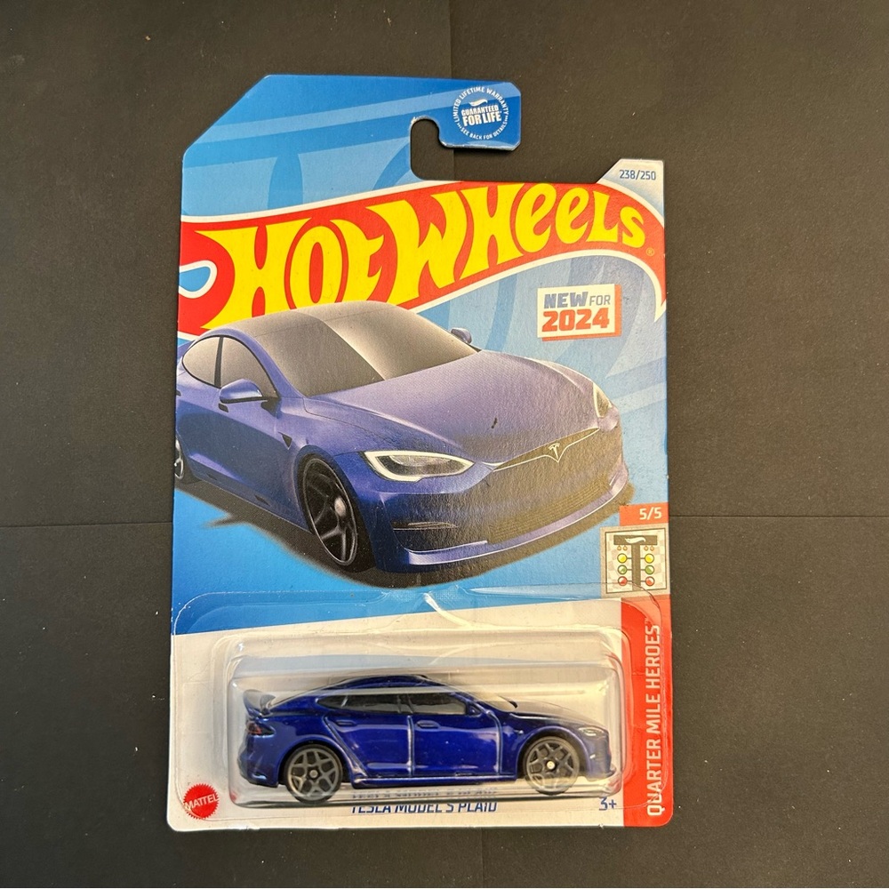 Blue Tesla Model S Plaid Toy Car